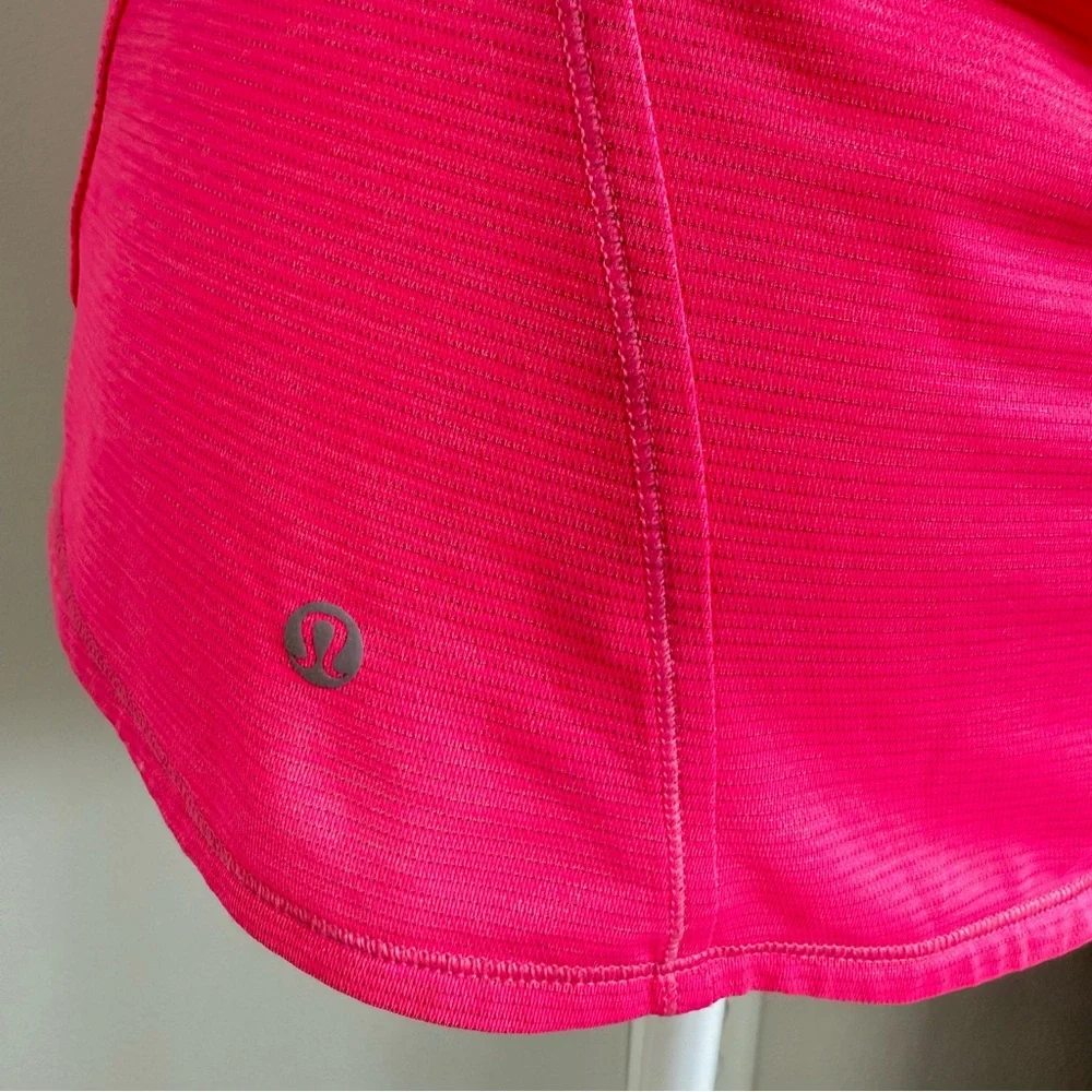 Lululemon In A Cinch Tank Top Heathered‎ Neon Pink Womens Size 4